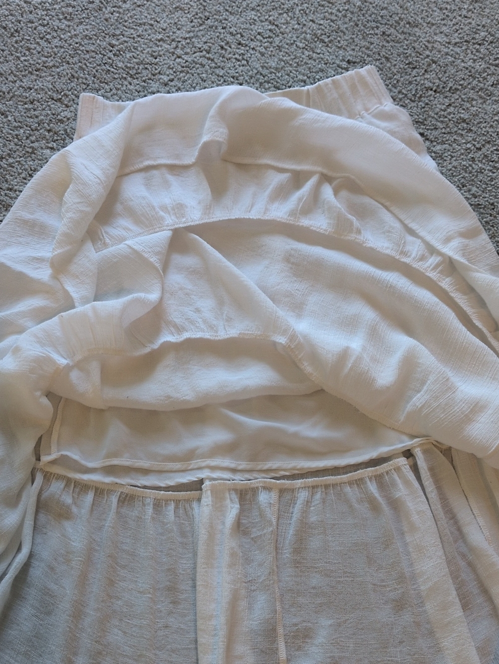 New York & Company Tiered White Boho Maxi Skirt Size Small - Picture 5 of 7